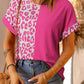 Malibu Dreams Women's Leopard Two-Tone Round Neck Tee
