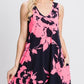 Heimish Full Size Floral V-Neck Tank Dress with Pockets