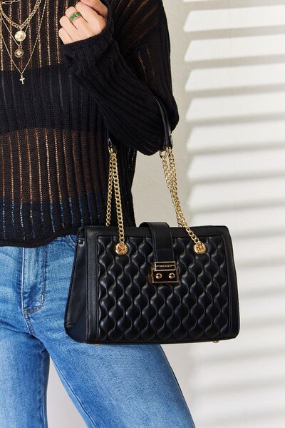 David Jones Quilted PU Leather Handbag *