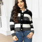 Striped Button Up Long Sleeve Cardigan
