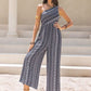 Printed Single Shoulder Sleeveless Jumpsuit