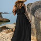 V-Neck Tie Shoulder Crochet Maxi Dress