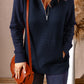 Quarter-Zip Quilted Sweatshirt with Kangaroo Pocket