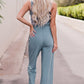BlissMe Notched Neck Tank Top and Tie Waist Wide Leg Long Pants Lounge Set
