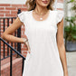 Ruffled Ruched Round Neck Tank