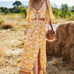 Printed Half Sleeve Top and Slit Skirt Set
