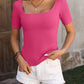 Square Neck Short Sleeve Sweater