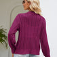 SkyMarie Button Down Ribbed Trim Cardigan