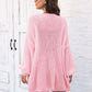 Open Front Dropped Shoulder Longline Cardigan