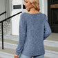 Full Size Tosha Ribbed Square Neck Long Sleeve T-Shirt