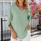V-Neck Three-Quarter Sleeve Top