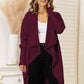 Long Sleeve Open Front Longline Cardigan
