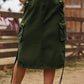 Women's Full Size Drawstring Denim Cargo Skirt