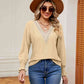 Contrast Flounce Sleeve Blouse
