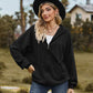 Zip Up Drawstring Long Sleeve Hooded Jacket