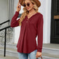 Full Size Long Sleeve Hooded Blouse