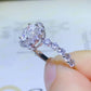 2 Carat Moissanite 925 Sterling Silver Halo Ring