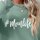 #MomLife Letter Graphic Round Neck Sweatshirt