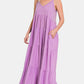 Zenana Frill Tiered V-Neck Maxi Cami Dress - Brand Zenana