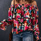 Women's Full Size Floral Off-Shoulder Flounce Sleeve Layered Blouse