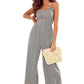 BeautifyJumpers Smocked Spaghetti Strap Wide Leg Jumpsuit