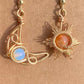 Sun and Moon Beaded Alloy Earrings