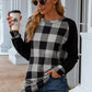 Women's Jasira Plaid Round Neck Long Sleeve T-Shirt