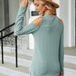 Full Size Dropped Shoulder Long Sleeve Blouse