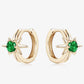 Gold Lab-Grown Emerald Huggie Earrings