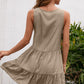 Women's Tassel Tie Lace Trim Sleeveless Dress
