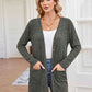 Ribbed Button Up Cardigan with Pockets