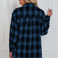 Plaid Button Up Dropped Shoulder Outerwear