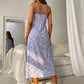Printed Tie Shoulder Midi Night Dress