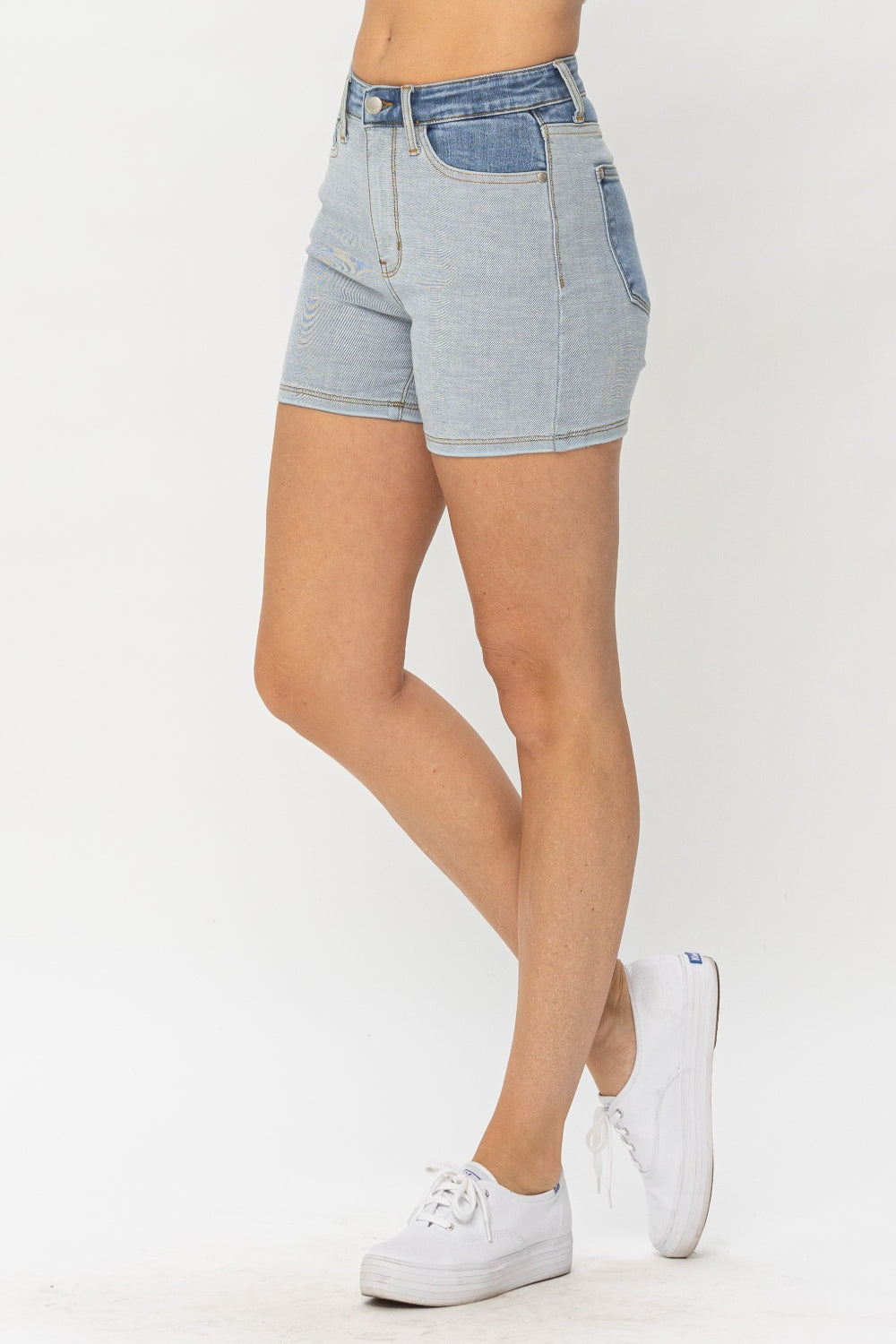 Judy Blue Full Size Color Block Denim Shorts *