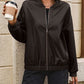 Zip Up Baseball Collar Dropped Shoulder Jacket