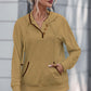 PromiseTops Half Button Drawstring Long Sleeve Hoodie
