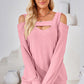 Cutout Square Neck Cold Shoulder T-Shirt