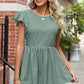 Tied Ruffled Round Neck Peplum T-Shirt