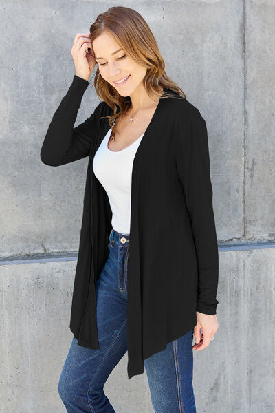 Basic Bae Full Size Open Front Long Sleeve Cover Up Cardigan *