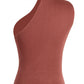 OCEAN CHIC Asymmetrical Sleeveless Rib-Knit Top