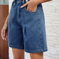 High Waist Denim Shorts with Pockets