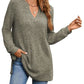 Women's Joslynn Slit Notched Pocketed Long Sleeve T-Shirt
