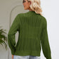 SkyMarie Button Down Ribbed Trim Cardigan