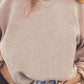 Ribbed Round Neck Drop Shoulder Sweatshirt