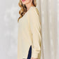 Basic Bae Full Size Ribbed Round Neck Slit T-Shirt