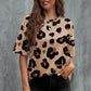 Women's Animal Print Dropped Shoulder Round Neck T-Shirt