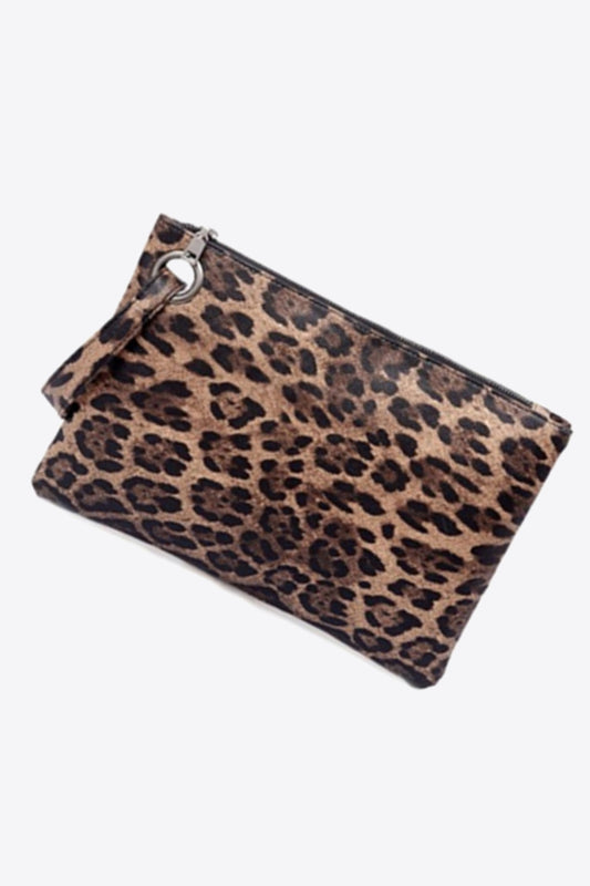 One Size Shana Leopard PU Leather Clutch