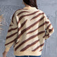 Animal Element Round Neck Dropped Shoulder Sweater