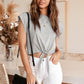 Full Size Tied Round Neck Crop Tee