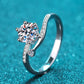 1 Carat Moissanite 925 Sterling Silver Bypass Ring 💜